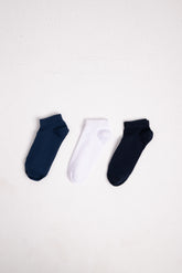 Boys’ Plain Cotton Socks Pack – Navy & White (3 Pairs)